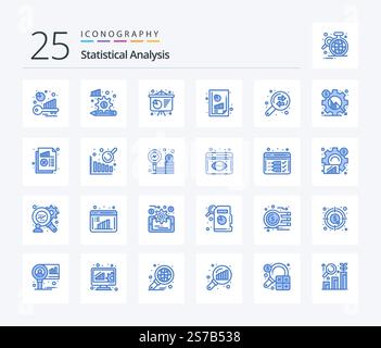 Statistical Analysis 25 Blue Color icon pack including exchange. business. business presentation. graph analysis. financial performance Stock Vector
