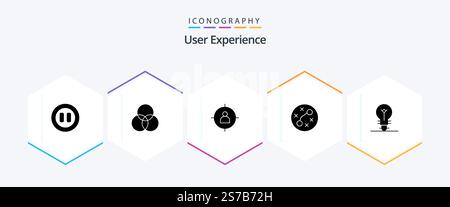 User Experience 25 Glyph icon pack including germs . design. user. target Stock Vector
