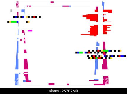 Pixel sorting effect creating an abstract digital art piece with vibrant colors and geometric shapes, evoking a sense of modern technological glitch a Stock Vector