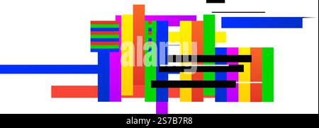 Colorful abstract background with overlapping rectangles and lines in vibrant hues, creating a dynamic, modern composition ideal for design projects Stock Vector