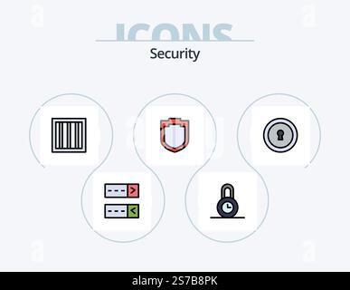 Security Line Filled Icon Pack 5 Icon Design. . . security. security. antivirus Stock Vector