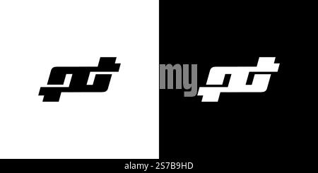 Stong and modern PD  logo design 2 Stock Vector