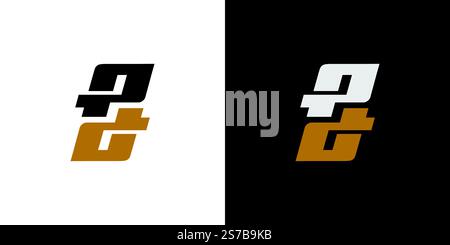 Stong and modern PD  logo design Stock Vector
