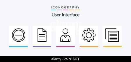 User Interface Line 5 Icon Pack Including . line. user. interface. interface. Creative Icons Design Stock Vector