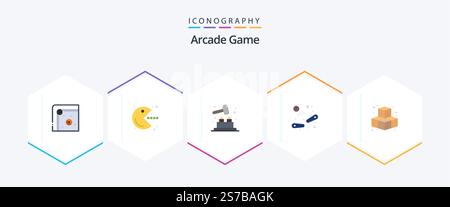 Arcade 25 Flat icon pack including play. cubes. whack a mole. play. fun Stock Vector