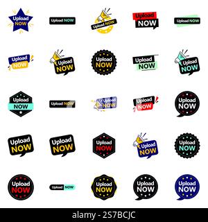 Maximize your marketing efforts with the Upload Now Vector Bundle 25 High Impact Designs Included Stock Vector