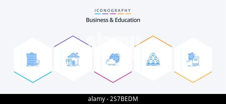 Business And Education 25 Blue icon pack including structure. team. casualty. inspiration. idea Stock Vector