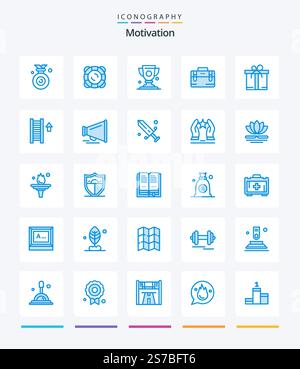 Motivation 25 Blue icon pack including monitor. typing. medal. screen ...