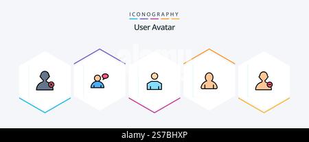 User 25 FilledLine icon pack including . user. people. interface. user Stock Vector
