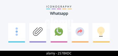 Whatsapp Flat 5 Icon Pack Including basic. light. chat. ui. arrow. Creative Icons Design Stock Vector