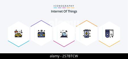 Internet Of Things 25 FilledLine icon pack including . remote. ambulance. control. payment Stock Vector