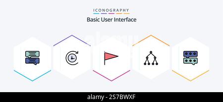 Basic 25 FilledLine icon pack including . link. . conversation Stock Vector