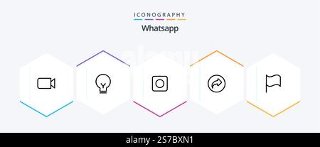 Whatsapp 25 Line icon pack including ui. basic. app. ui. arrow Stock Vector