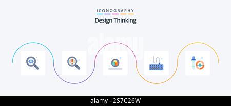 Design Thinking Flat 5 Icon Pack Including . picker. rgb. dropper. tools Stock Vector