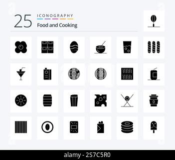 Food 25 Solid Glyph icon pack including kitchen. done. food. and. drink Stock Vector