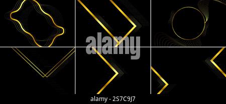 Abstract black and gold luxury background Stock Vector