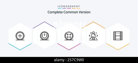 Complete Common Version 25 Line icon pack including decision. business. power. shirt button. sewing Stock Vector