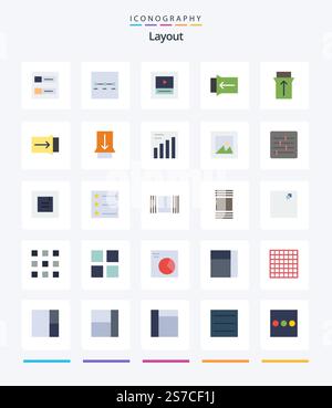 Creative Layout 25 Flat icon pack  Such As control. layout. wireframe. image. analytics Stock Vector