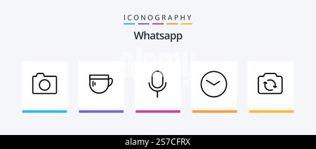 Whatsapp Line 5 Icon Pack Including basic. man. light. ui. power. Creative Icons Design Stock Vector