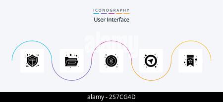 User Interface Glyph 5 Icon Pack Including . tag. user. star. user Stock Vector