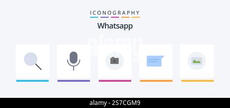 Whatsapp Flat 5 Icon Pack Including photo. ui. camera. chatting. chat. Creative Icons Design Stock Vector
