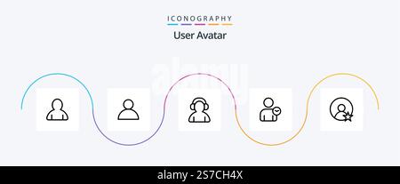 User Line 5 Icon Pack Including . user. user Stock Vector