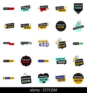 Download now A pack of 25 vector designs for various business types Stock Vector