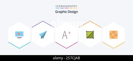 Design 25 Flat icon pack including . crop. . mesh Stock Vector