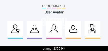 User Line 5 Icon Pack Including user. basic. account. basic. user. Creative Icons Design Stock Vector
