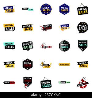 The Mega Sale Vector Pack 25 Stunning Designs for Your Marketing Needs Stock Vector