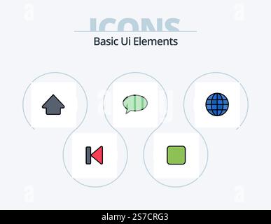 Basic Ui Elements Line Filled Icon Pack 5 Icon Design. reload. good. search. tick. check Stock Vector