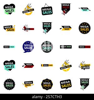 The Mega Sale Pack 25 Unique Vector Designs for Your Next Promotion Stock Vector