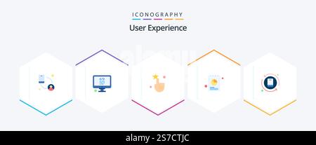 User Experience 25 Flat icon pack including success. pie. interactive. data. report Stock Vector