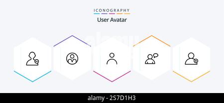 User 25 Line icon pack including . chatting. user Stock Vector