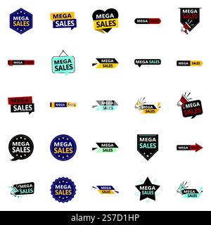 The Mega Sale Pack 25 Unique Vector Designs for Your Next Promotion Stock Vector