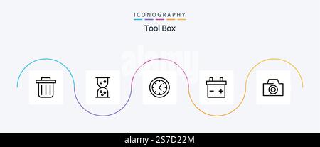 Tools Line 5 Icon Pack Including . Stock Vector