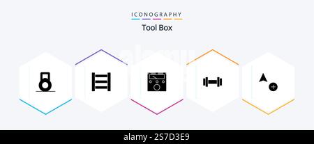 Tools 25 Glyph icon pack including . copy. Stock Vector