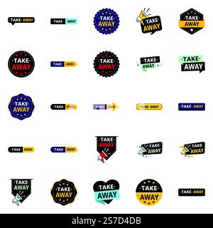 The Take Away Vector Collection 25 Dynamic Designs for Your Next Food Promotion Stock Vector