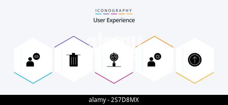 User Experience 25 Glyph icon pack including . programming . delete . development . code Stock Vector