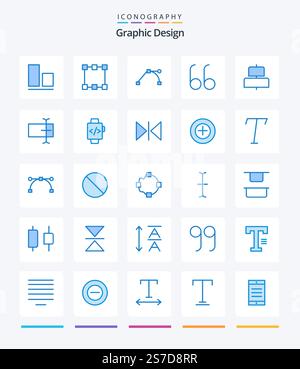 Creative Design 25 Blue icon pack  Such As watch. field. point. cursor. center Stock Vector