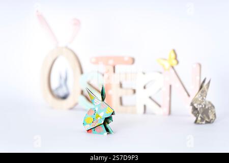 Easter motif Setup on white background 2 Stock Photo
