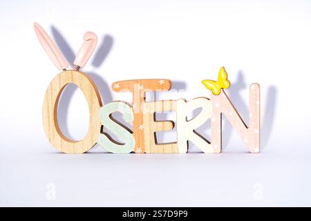 Easter motif Setup on white background 3 Stock Photo