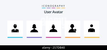 User Glyph 5 Icon Pack Including people. avatar. user. user. basic. Creative Icons Design Stock Vector
