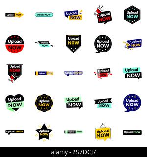 Maximize your marketing efforts with the Upload Now Vector Bundle 25 High Impact Designs Included Stock Vector