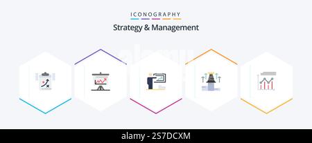 Strategy And Management 25 Flat icon pack including fort. strategy. board. man. strategy Stock Vector