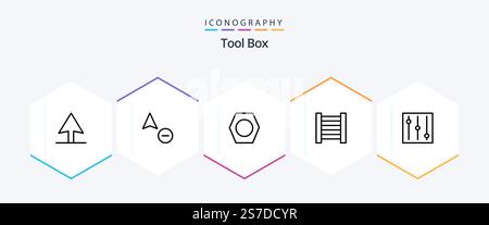 Tools 25 Line icon pack including . tools. Stock Vector
