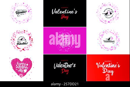 Love word art design with a heart-shaped gradient background Stock Vector