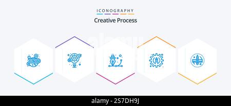 Creative Process 25 Blue icon pack including pencil. pencil. creative. process. process Stock Vector
