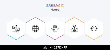 Nature 25 Line icon pack including . . forest. weather. nature Stock Vector