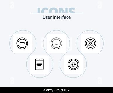 User Interface Line Icon Pack 5 Icon Design. line. basic. interface. user. interface Stock Vector